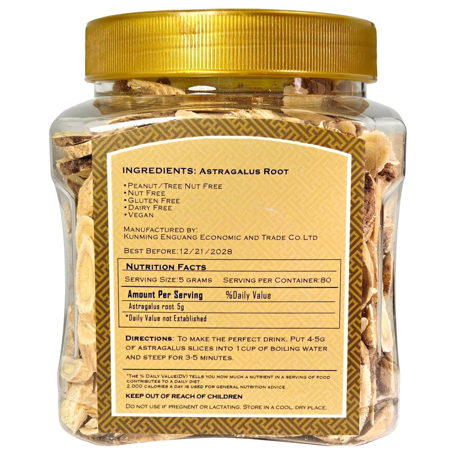 Lucentis cut and sifted astragalus tea slices enable easy brewing.