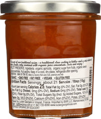 Lucien Georgelin Organic apricot spread closeup highlights fruit-forward flavor for mornings.