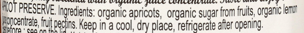 Lucien Georgelin apricot spread ingredients panel emphasizes simple, fruit-first composition.