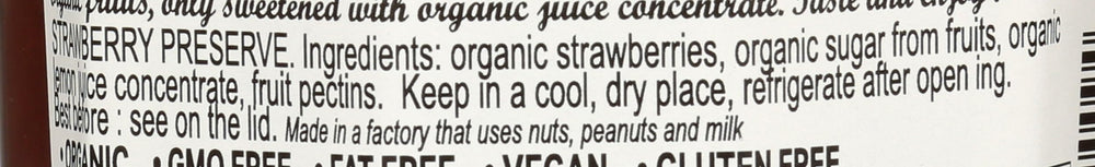 Close up shows LUCIEN GEORGELIN organic strawberry spread texture