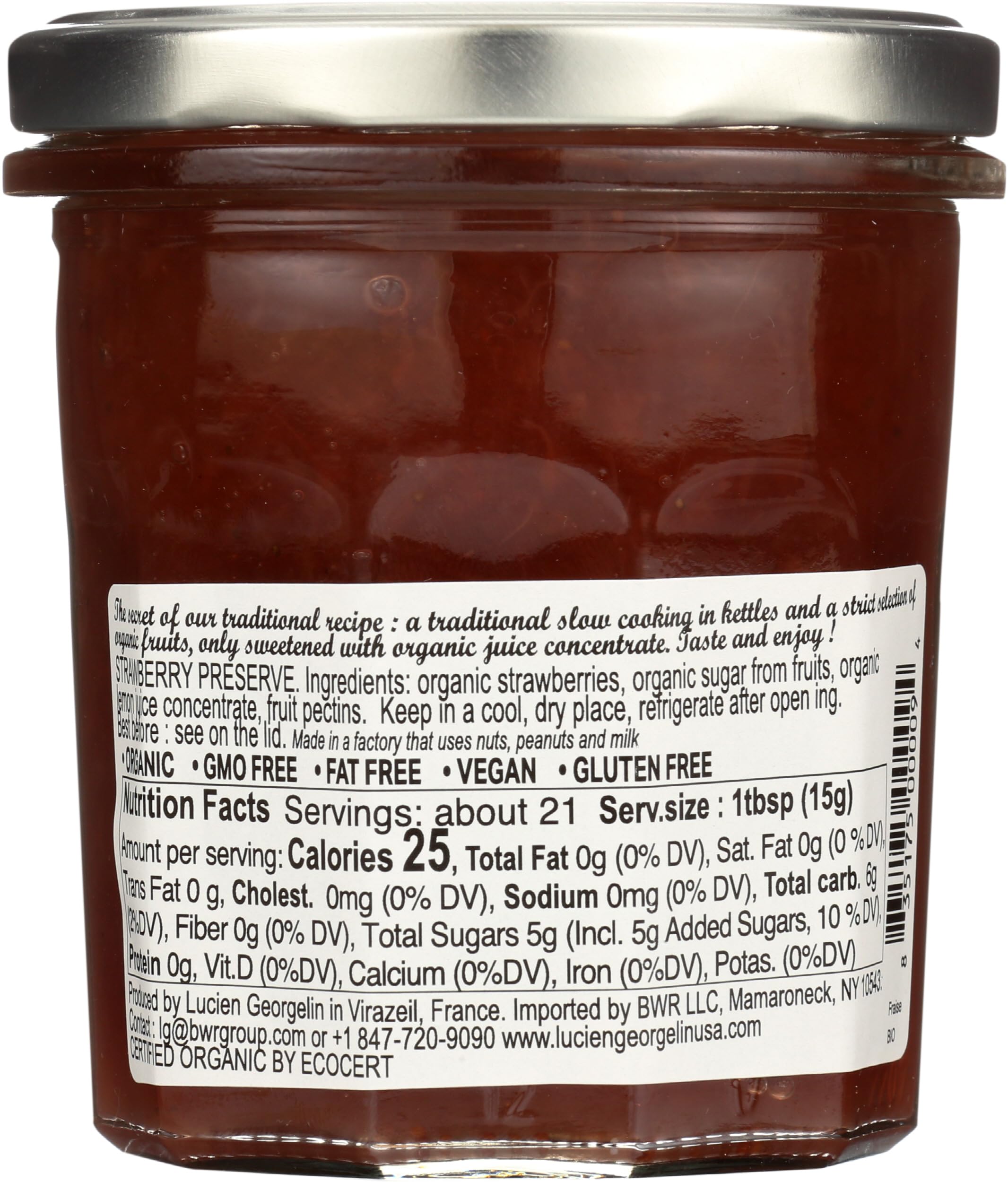 LUCIEN GEORGELIN organic strawberry fruit spread on toast, bright start to the day