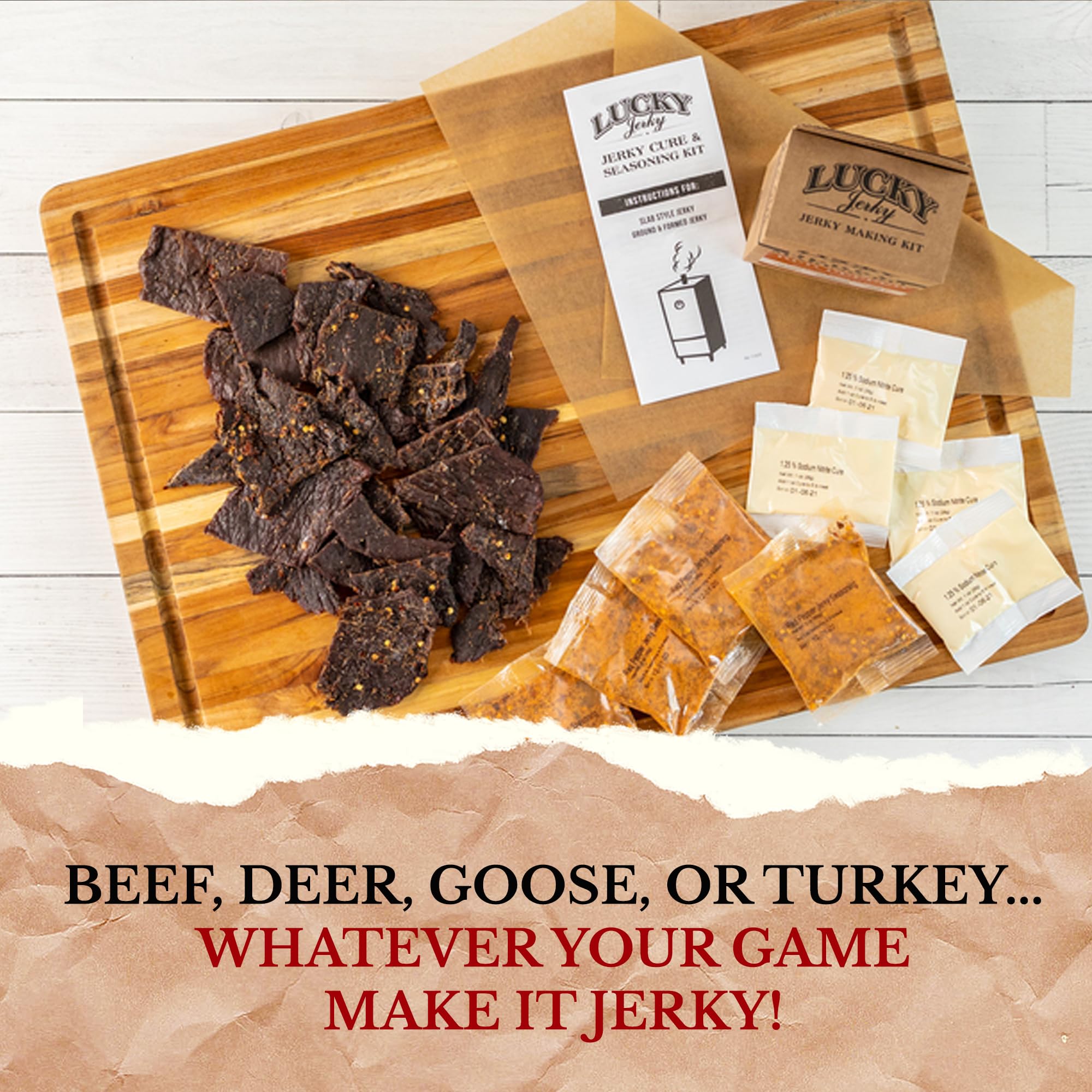 Lucky Beef Jerky cure packet helps achieve consistent texture in DIY jerky
