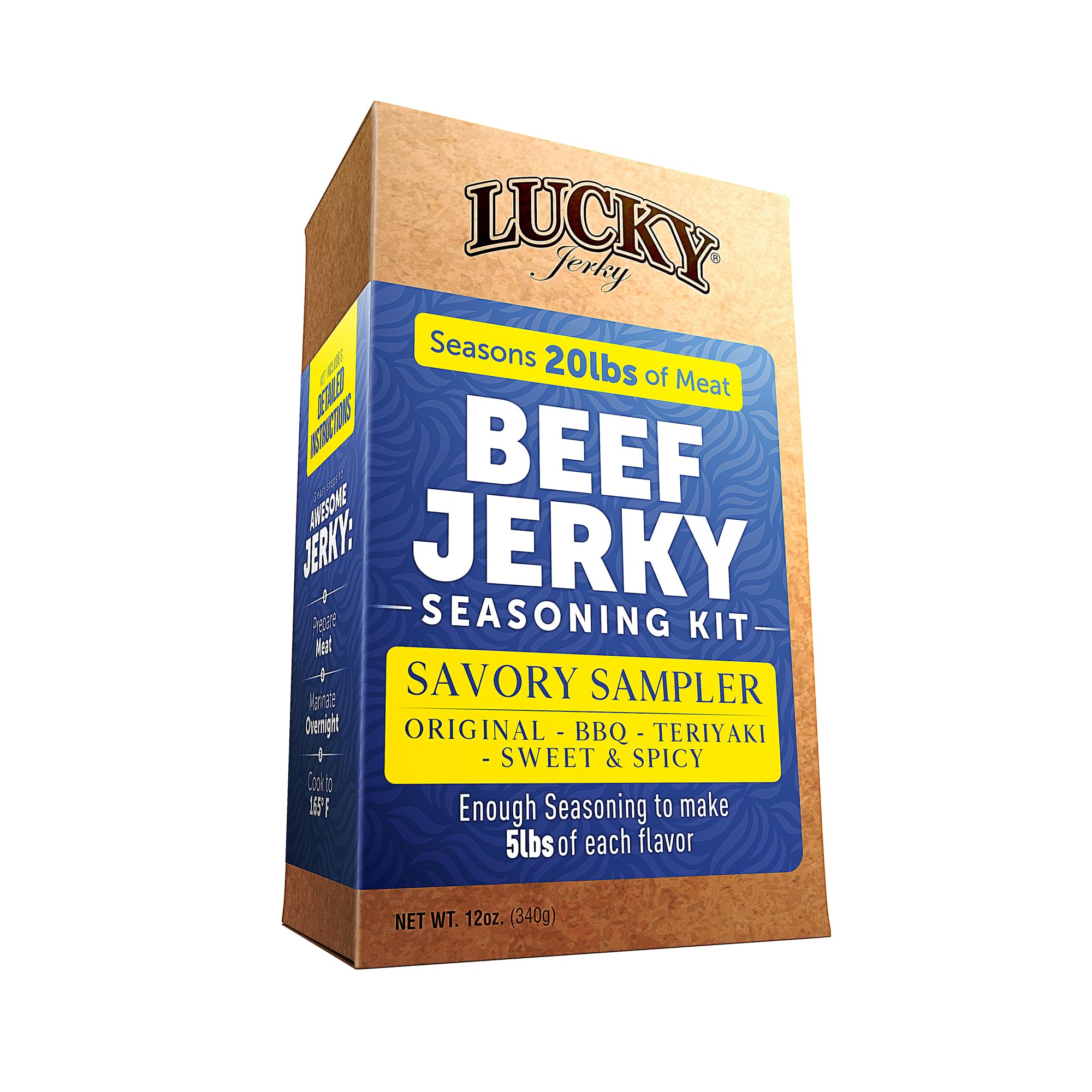 Lucky Beef Jerky original seasoning jar for easy at-home jerky creation
