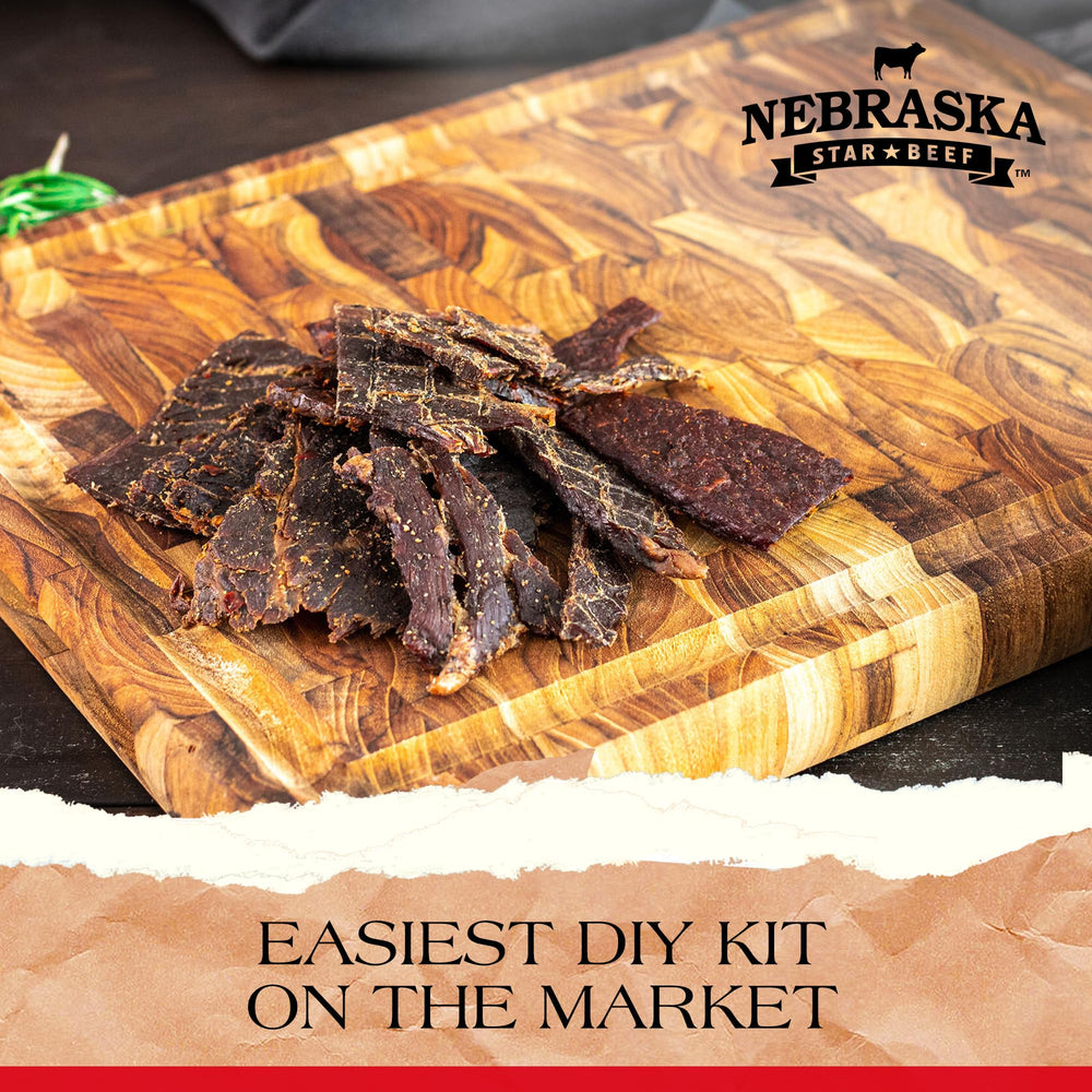 Lucky Beef Jerky Peppered DIY Kit in use to cure and season fresh meat