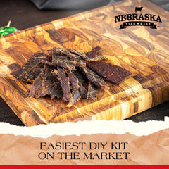 Lucky Beef Jerky Peppered DIY Kit in use to cure and season fresh meat