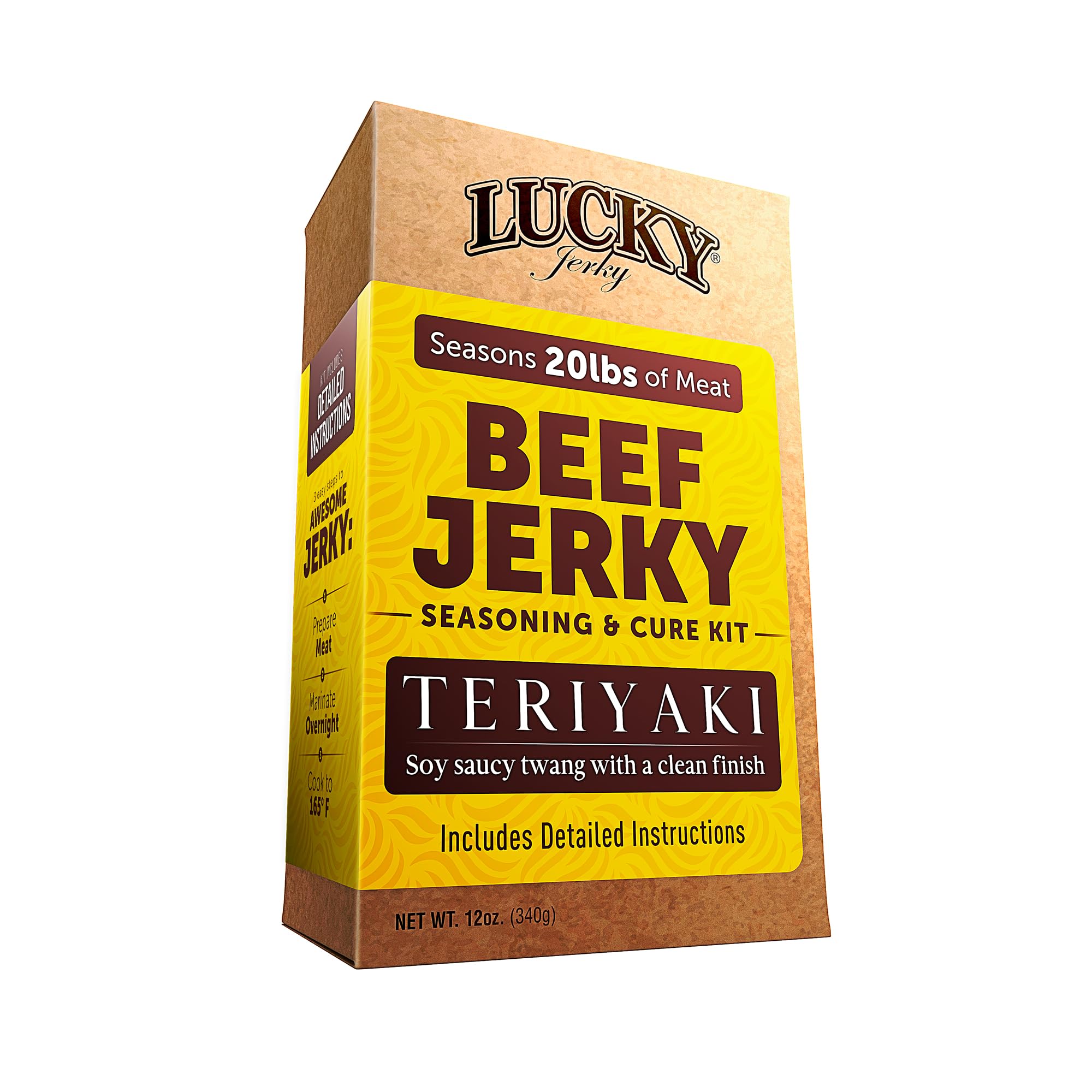 Lucky Beef Jerky Teriyaki kit box for easy homemade jerky