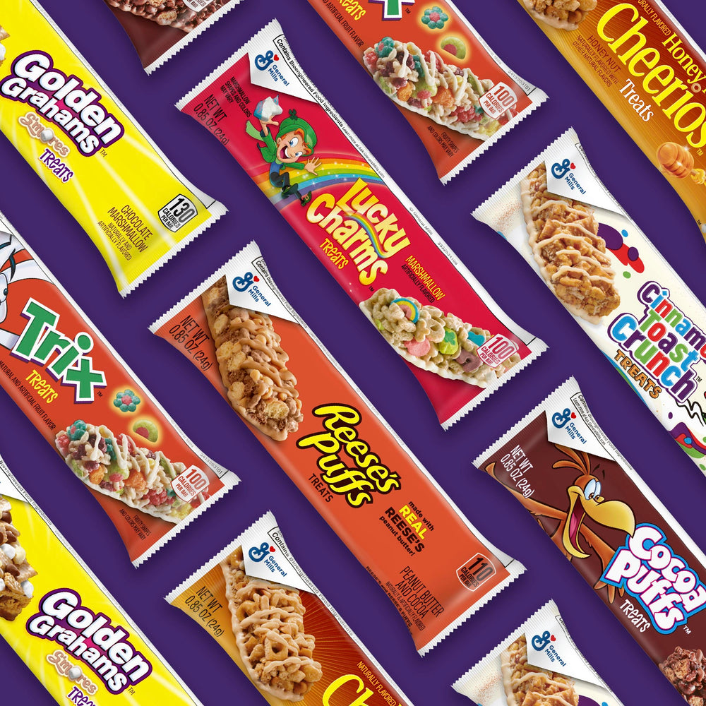 Lucky Charms bars individually wrapped for freshness and grab-and-go.