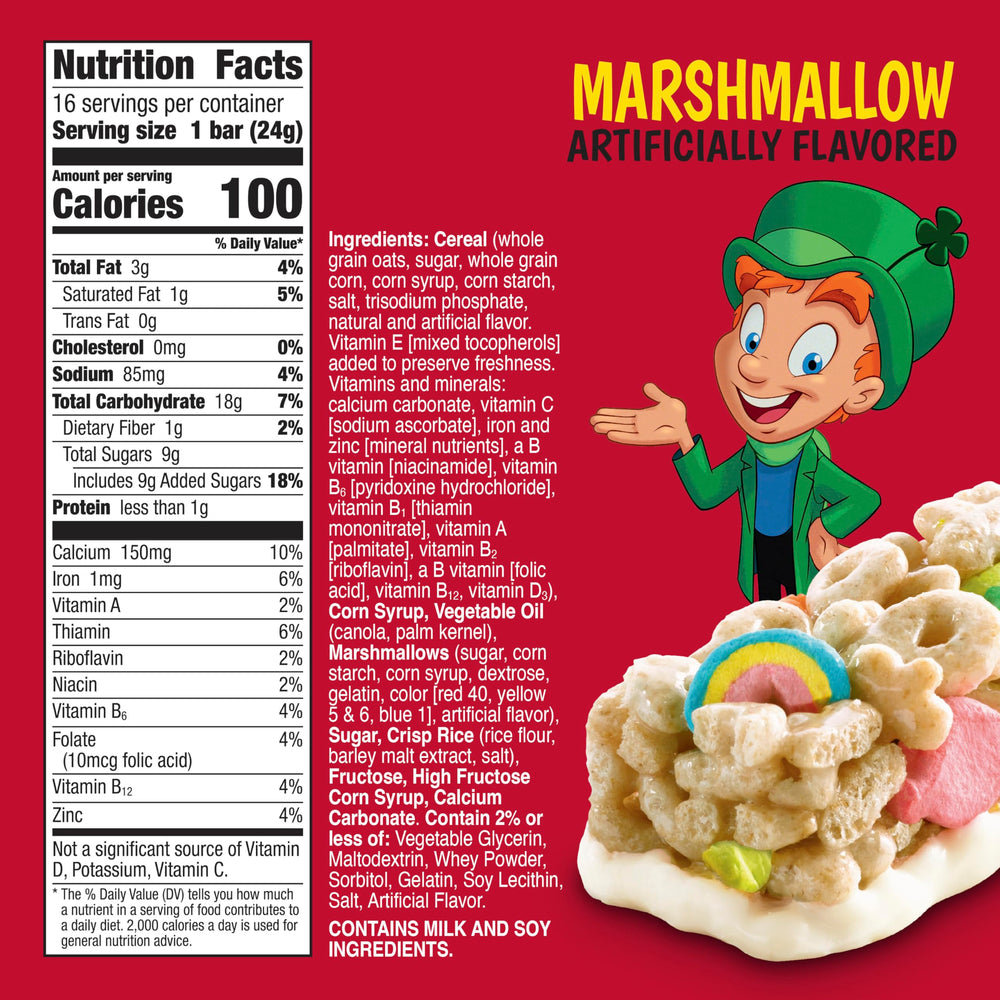 Lucky Charms cereal bars on-the-go snack for school days.