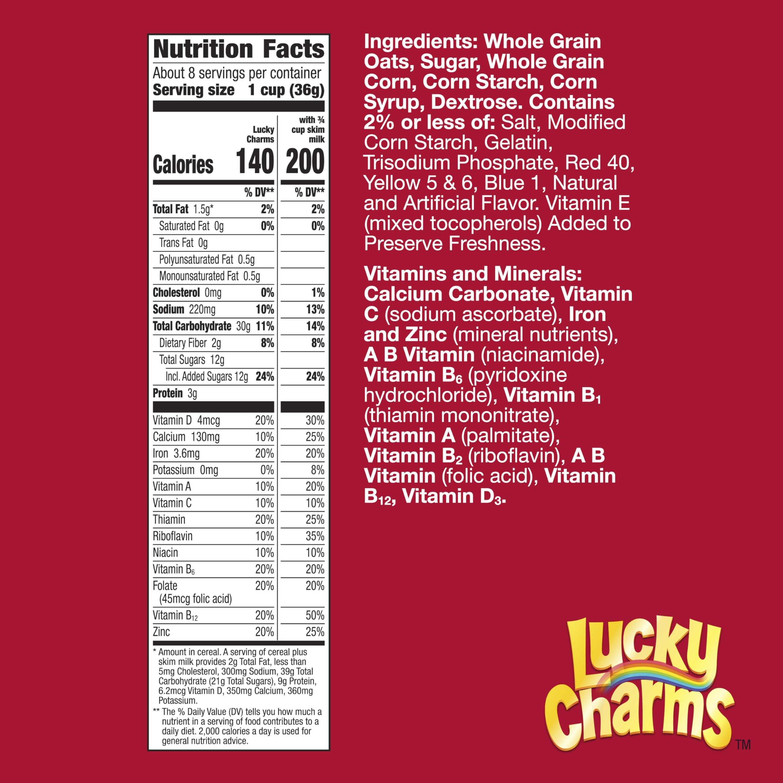 Bowl of Lucky Charms cereal with milk and marshmallows, a playful morning treat