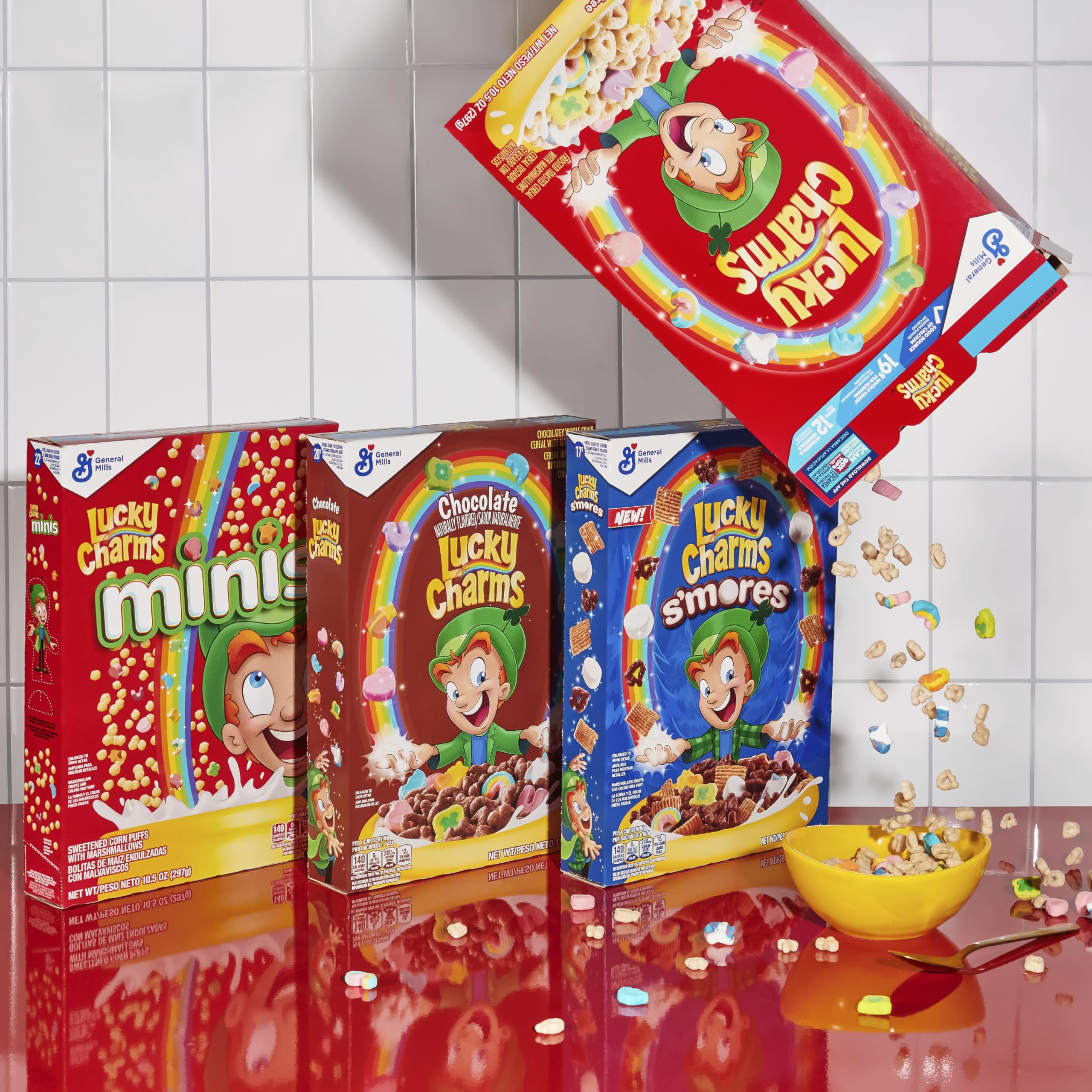 Homemade cereal bar idea using Lucky Charms as a tasty mix-in