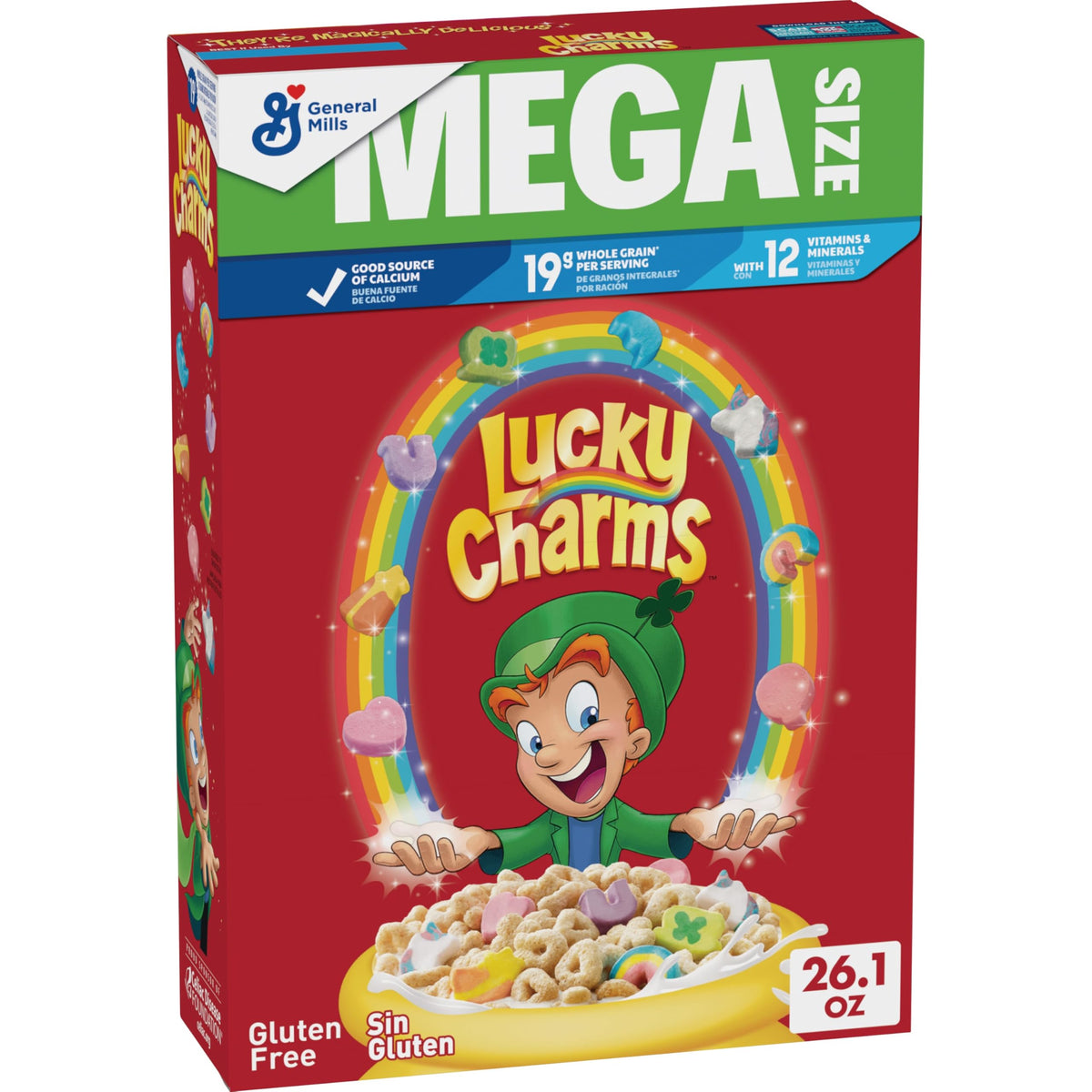 Lucky Charms gluten free cereal bowl with marshmallows for breakfast