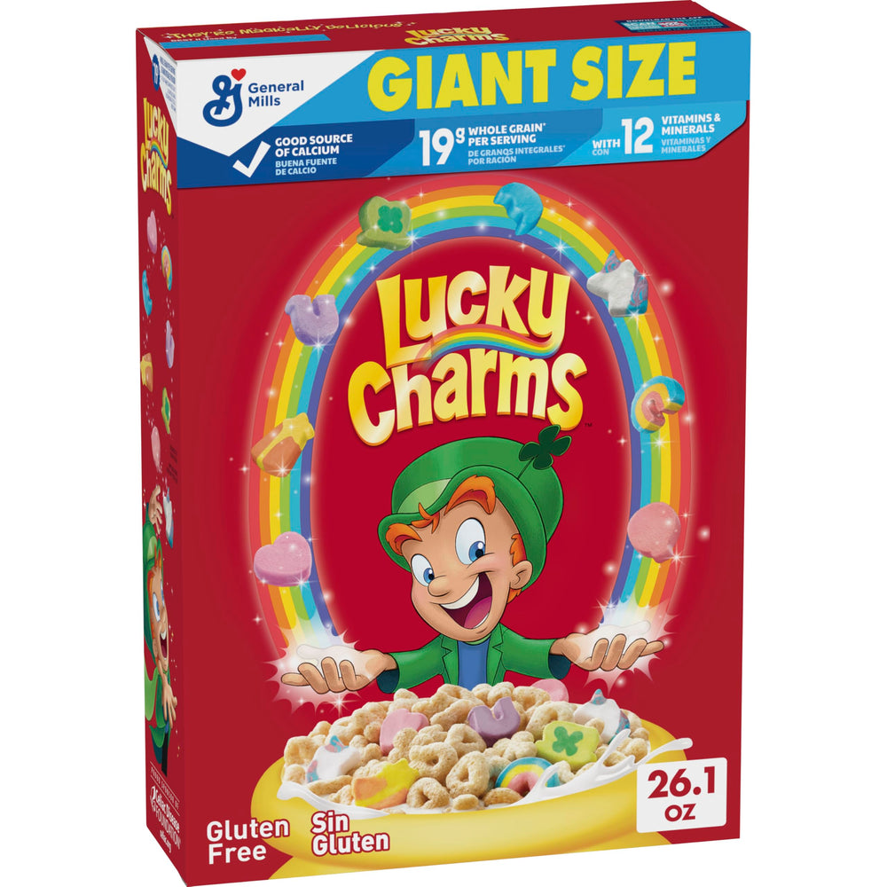 Lucky Charms gluten free cereal with marshmallows in a bowl for a fun breakfast.