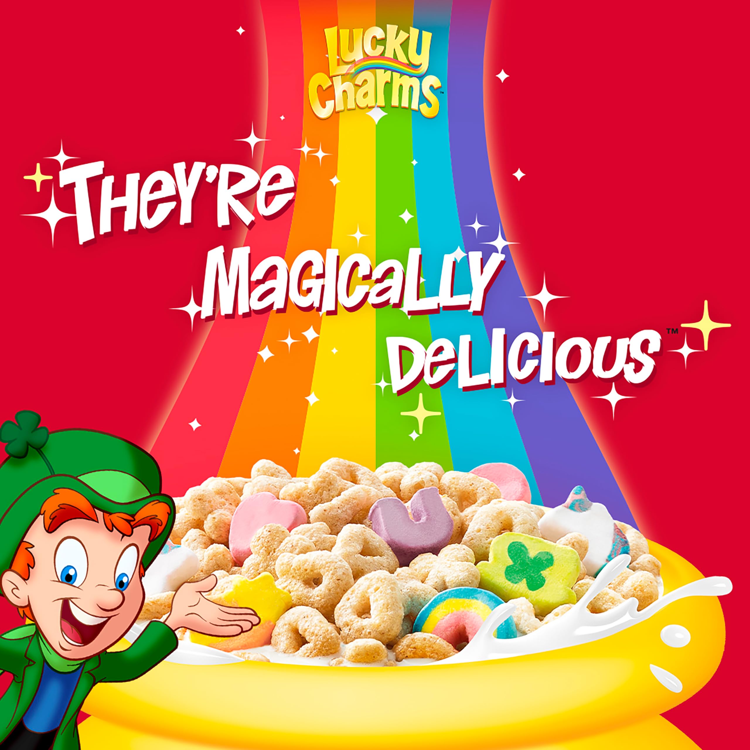 Lucky Charms marshmallow shapes hearts and stars, ideal for kid-friendly snack ideas.