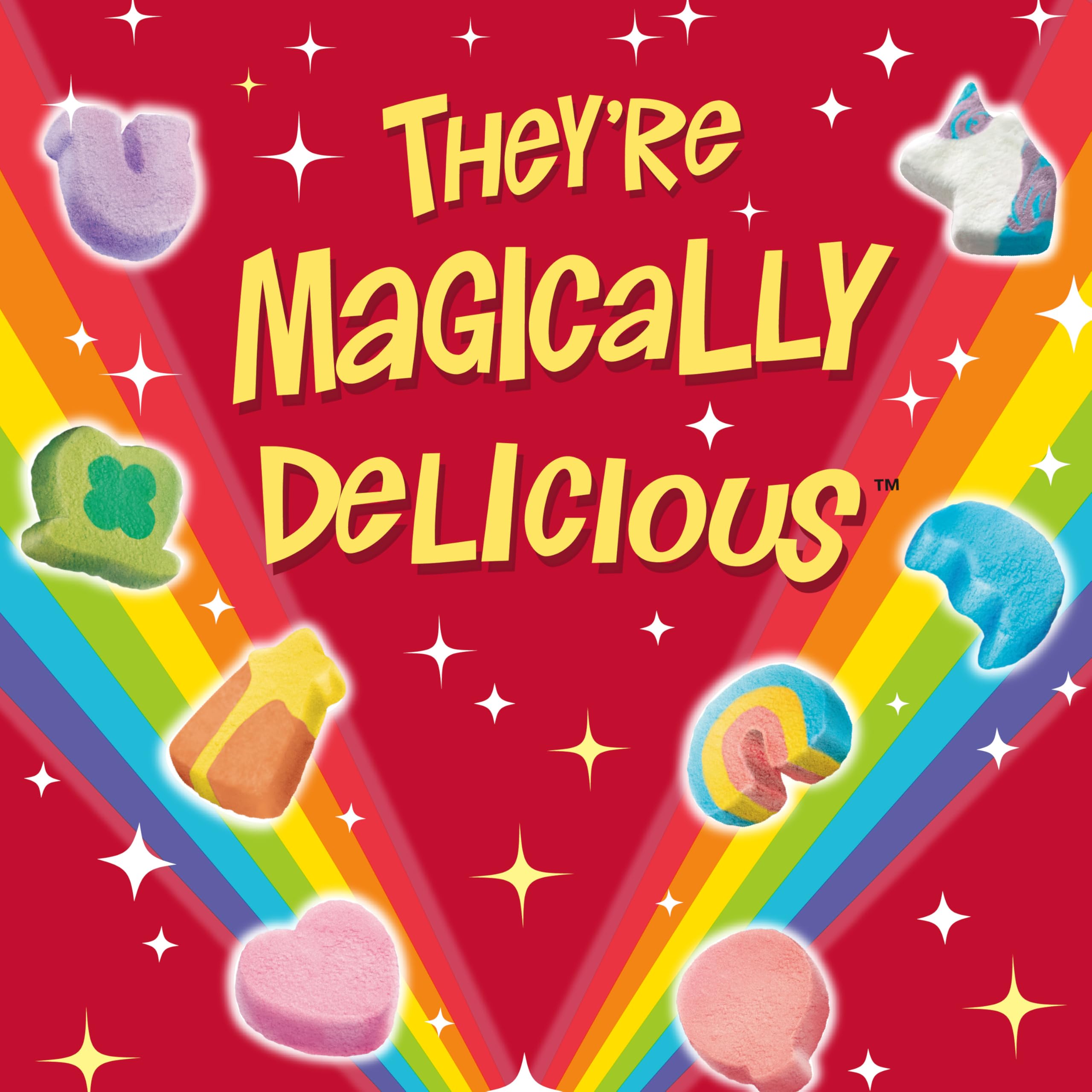 Lucky Charms unicorns, rainbows, and stars in a portable breakfast cup.