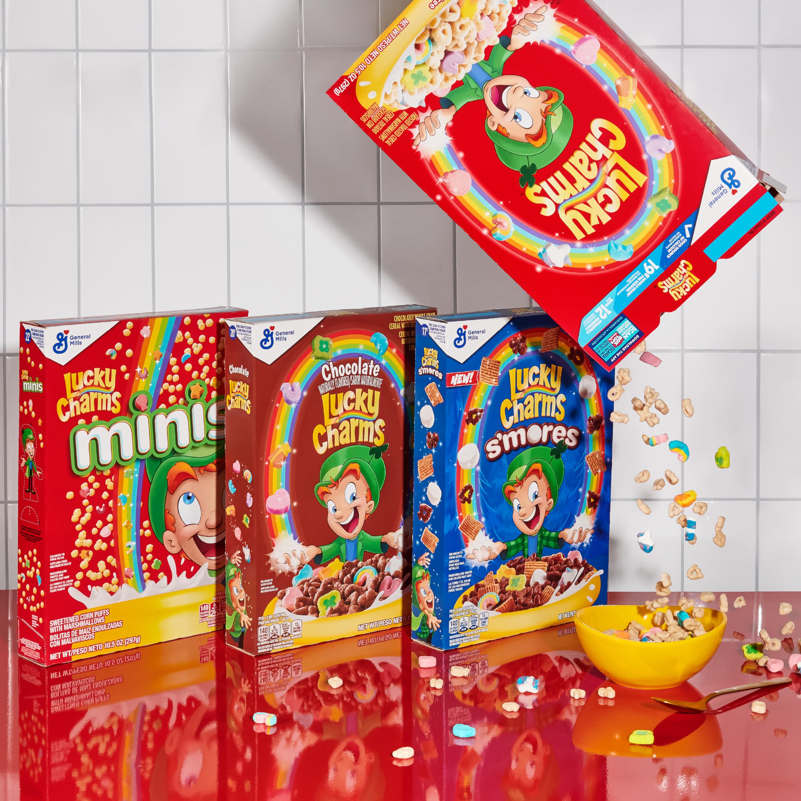 Lucky Charms box highlights vitamins and minerals for kids