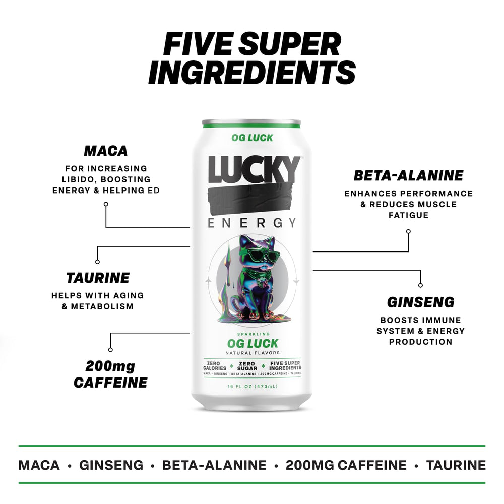 Lucky Energy maca-ginseng boost close-up suggests mental clarity and drive