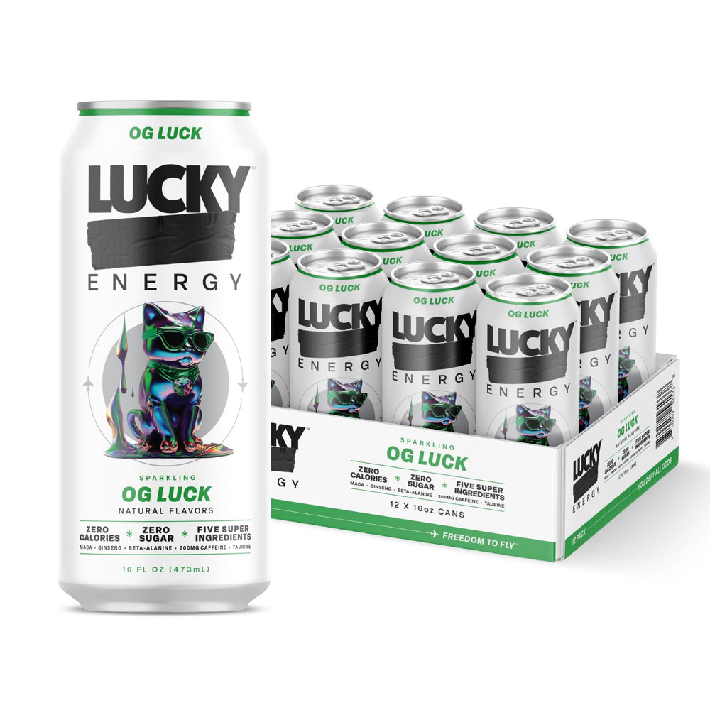 Lucky Energy OG Luck can front view for bold caffeine boost and focus