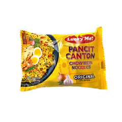 Lucky Me Pancit Canton Original noodles ready to eat, ideal for a quick comforting meal.