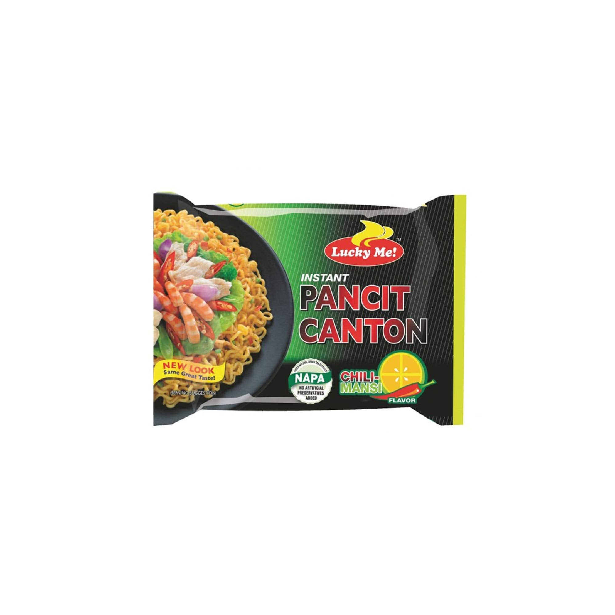 Lucky Me Pancit Canton Sweet Spicy pack label hints family-friendly flavor.