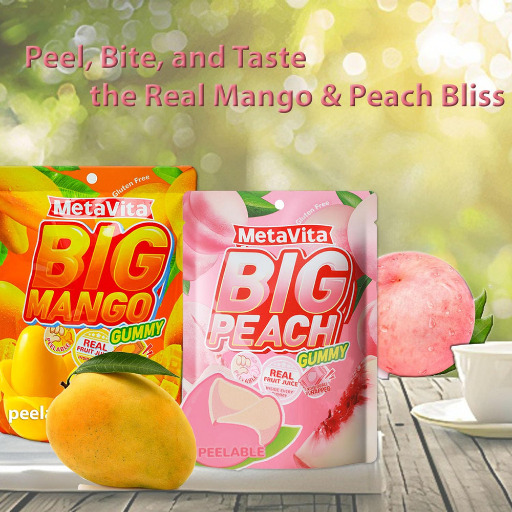 Luckycare MetaVita tropical mango-peach flavor visual for a refreshing snack