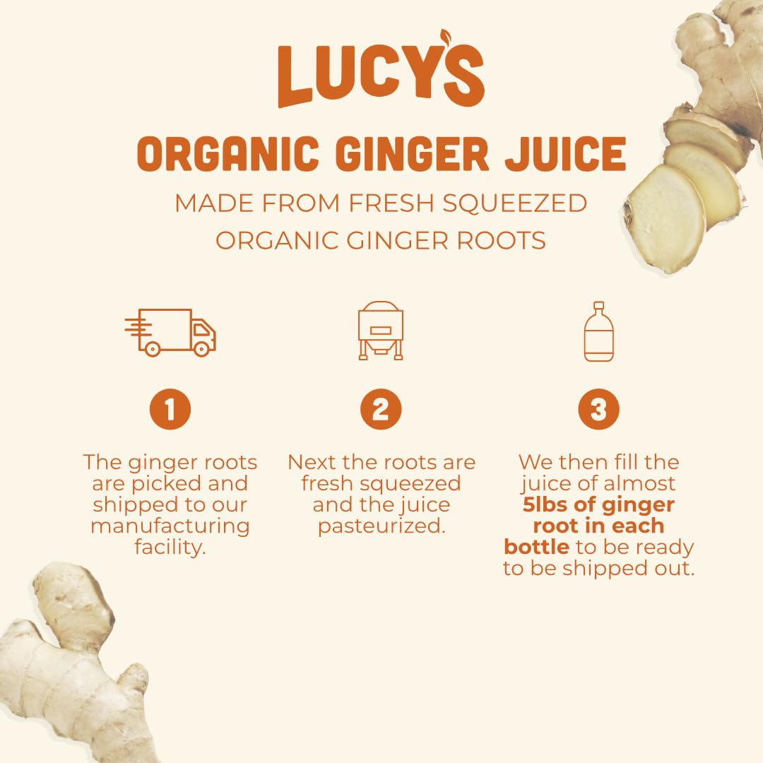 34oz Lucy’s glass bottle keeps juice fresh and free from plastic contact