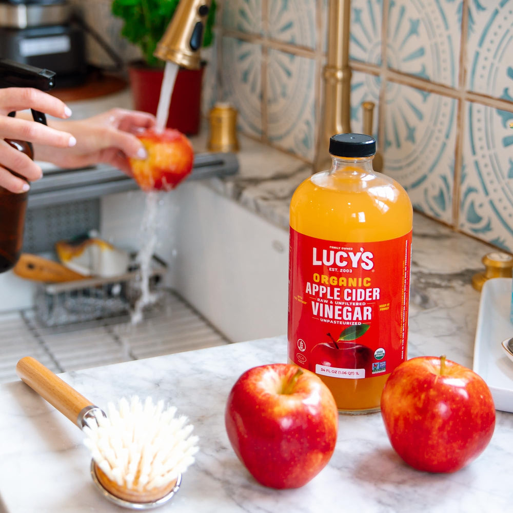 Lucy’s brand bottle showcases quality, ideal for recipes and daily tonics.