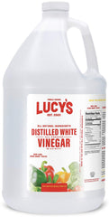 Lucy's White Vinegar bottle showing all-purpose cleaning versatility in kitchens.