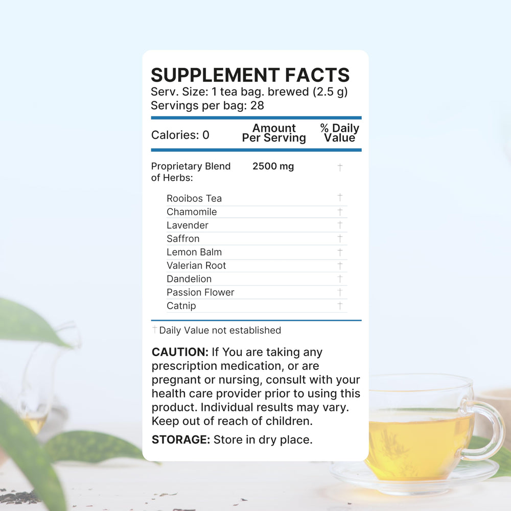 Lulutox Deep Sleep Tea steeping leaves a soothing aroma
