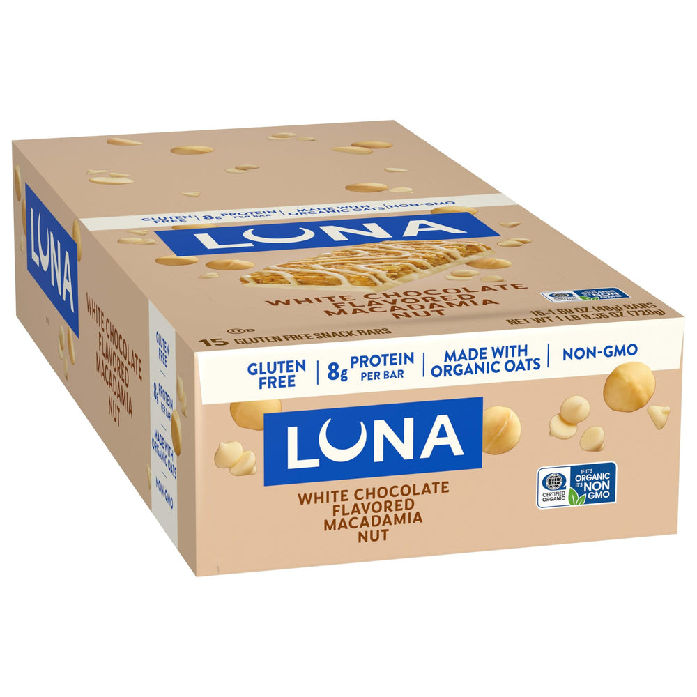 Luna Bar kitchen-scene features oats and nuts in ingredients.