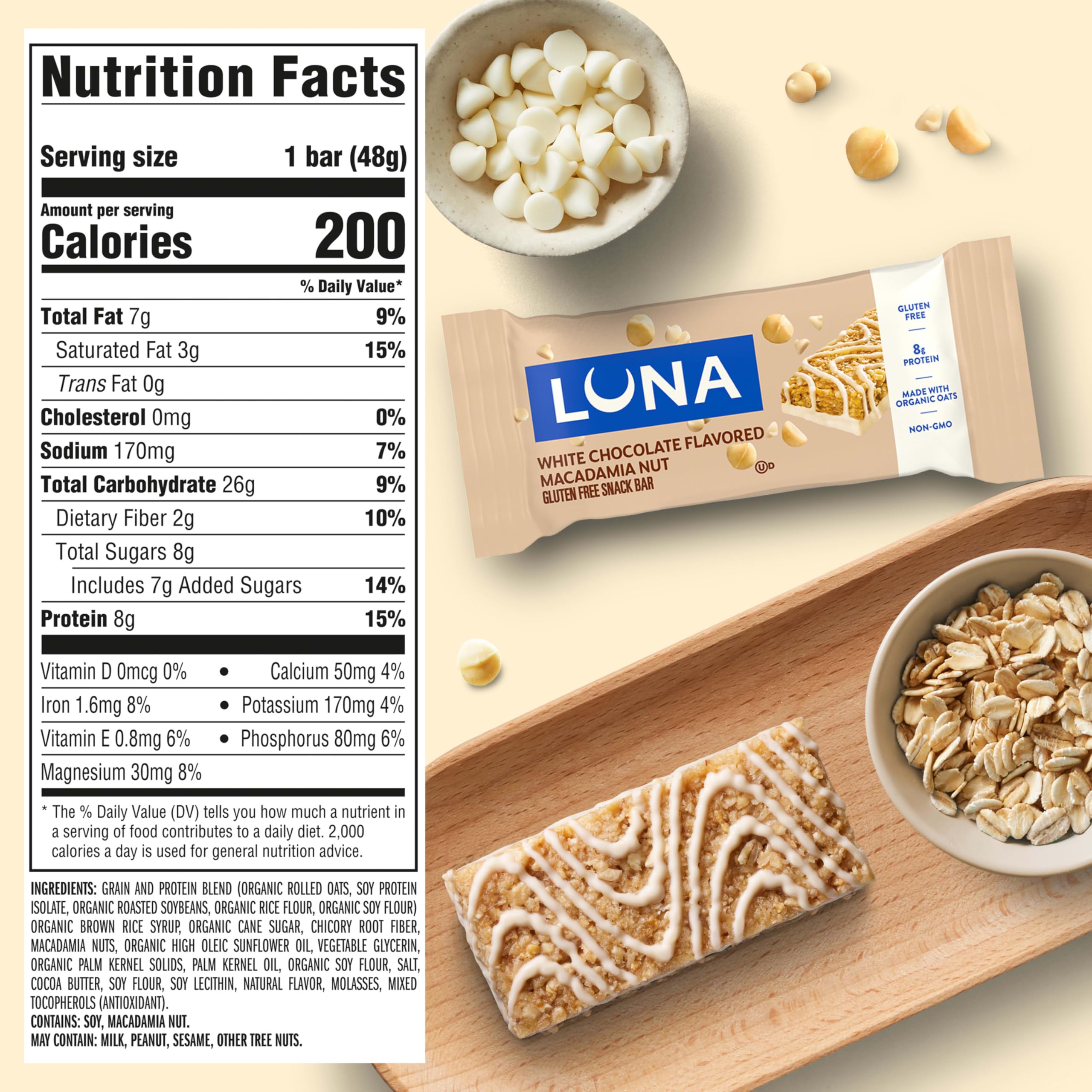 Luna Bar closeup-dip shows creamy coating and crispy texture.