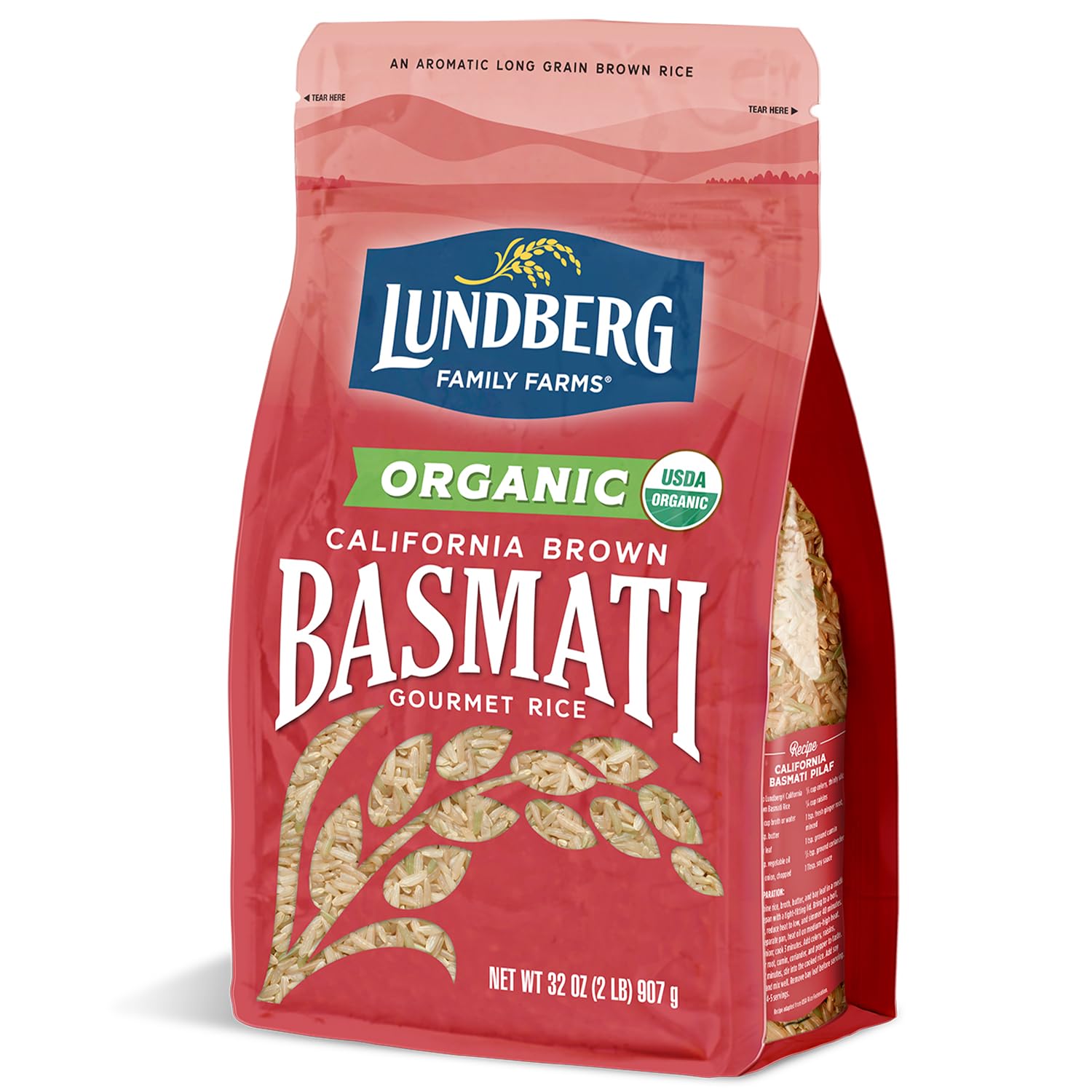 Lundberg Organic Basmati Brown Rice packaging, ideal for everyday meals.