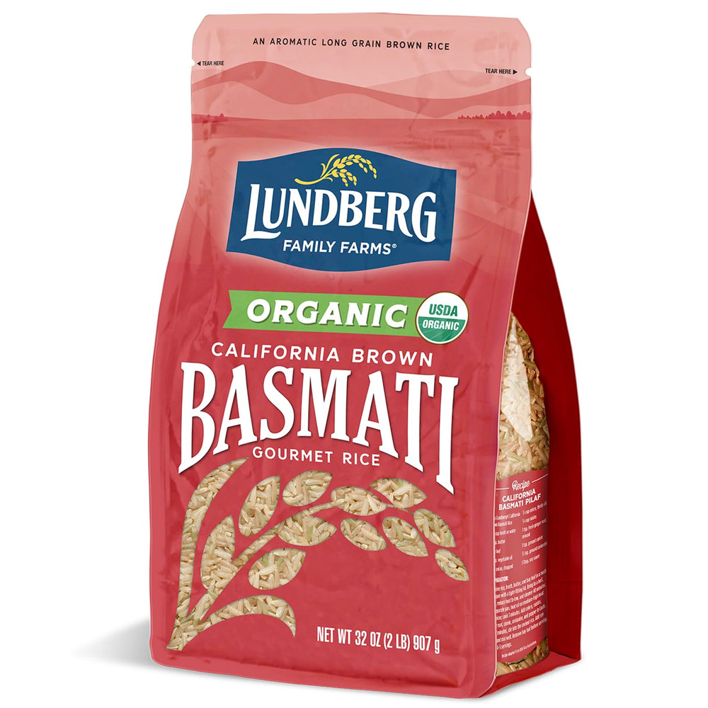 Lundberg Organic Basmati Brown Rice packaging, ideal for everyday meals.