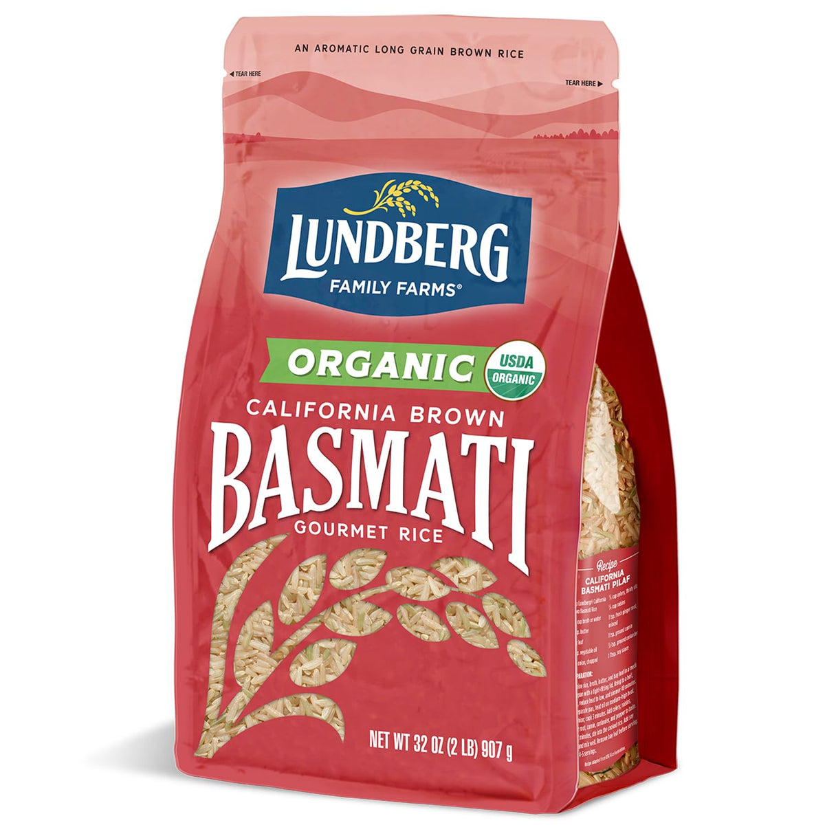 Lundberg Organic Basmati Brown Rice packaging, ideal for everyday meals.