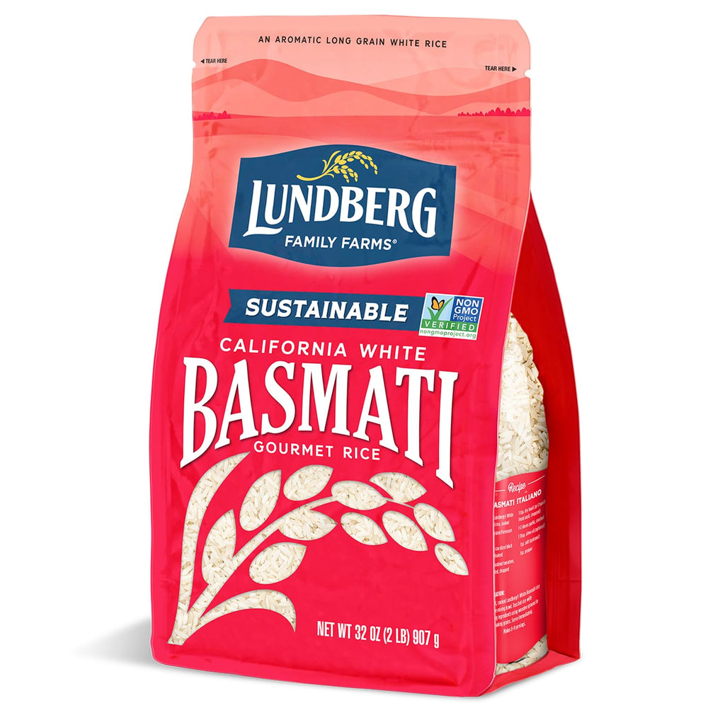 Lundberg Basmati Rice packaging with California-grown grains for pantry use