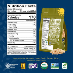 Lundberg brown rice non-sticky long grain after cooking, ideal for pilaf and bowls