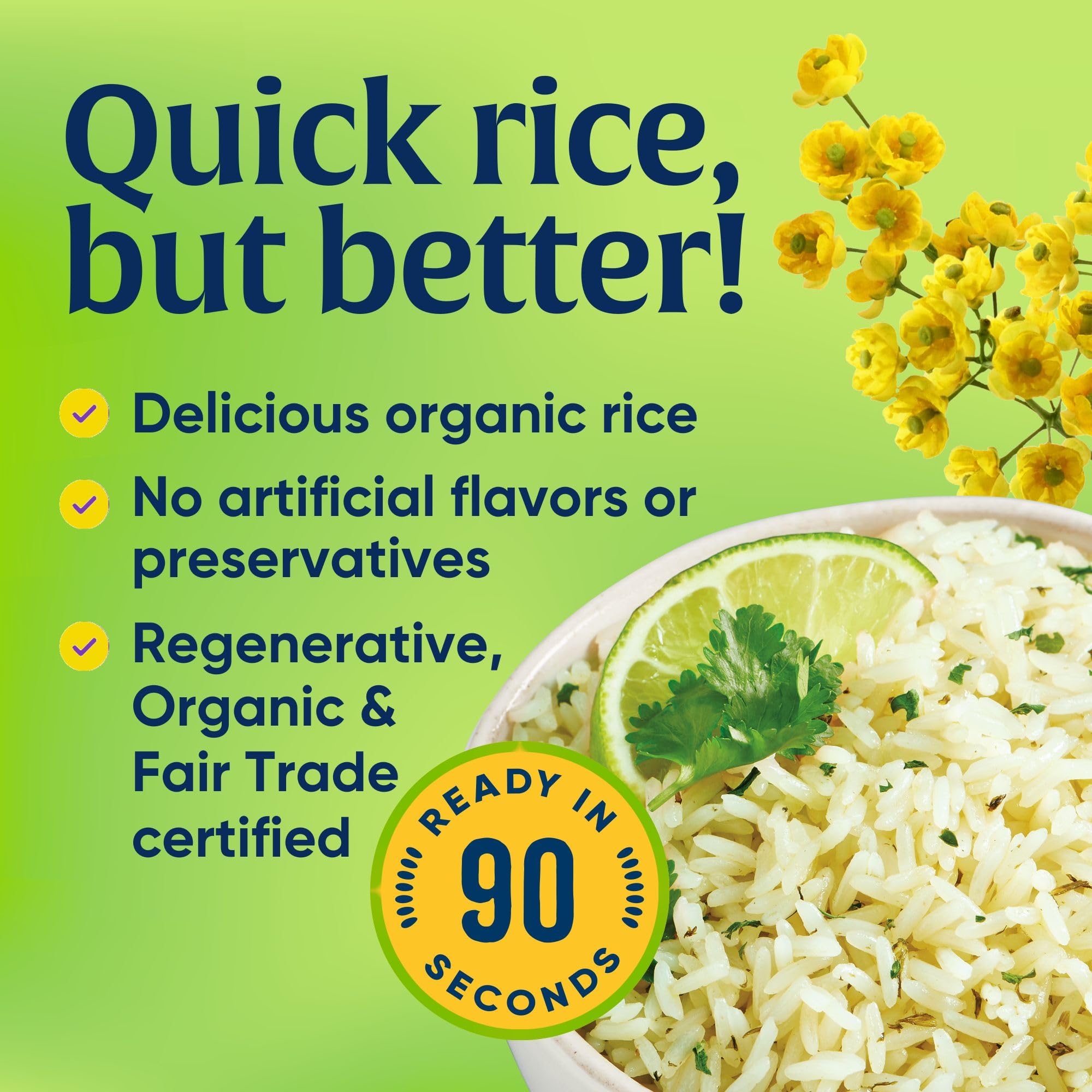 Close-up detail of fresh cilantro on Lundberg Cilantro Lime Rice, bright flavor.