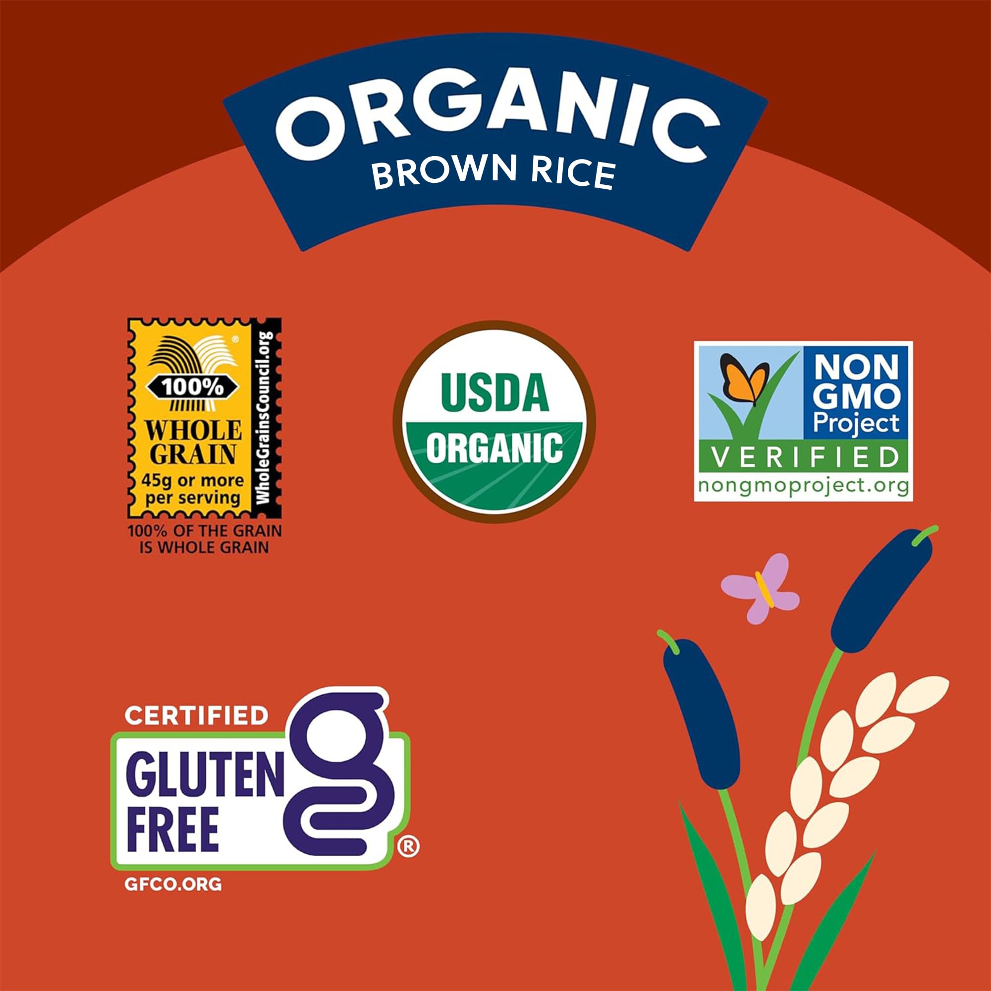 Lundberg family farms label on the bag signals organic and non-GMO pride.