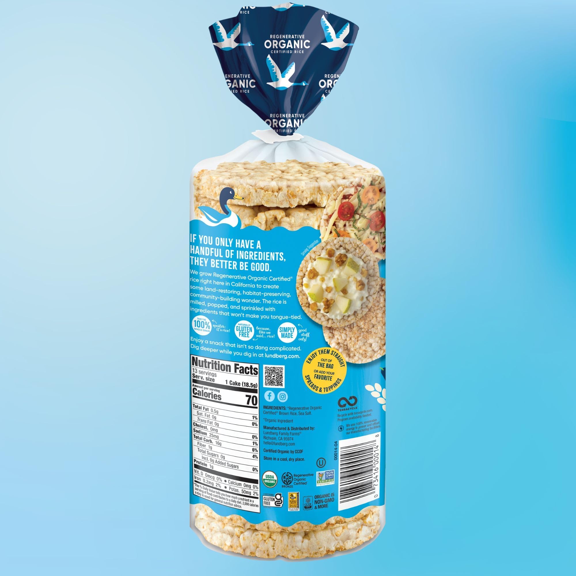 Lundberg Organic ingredients closeup highlighting non GMO and organic certification