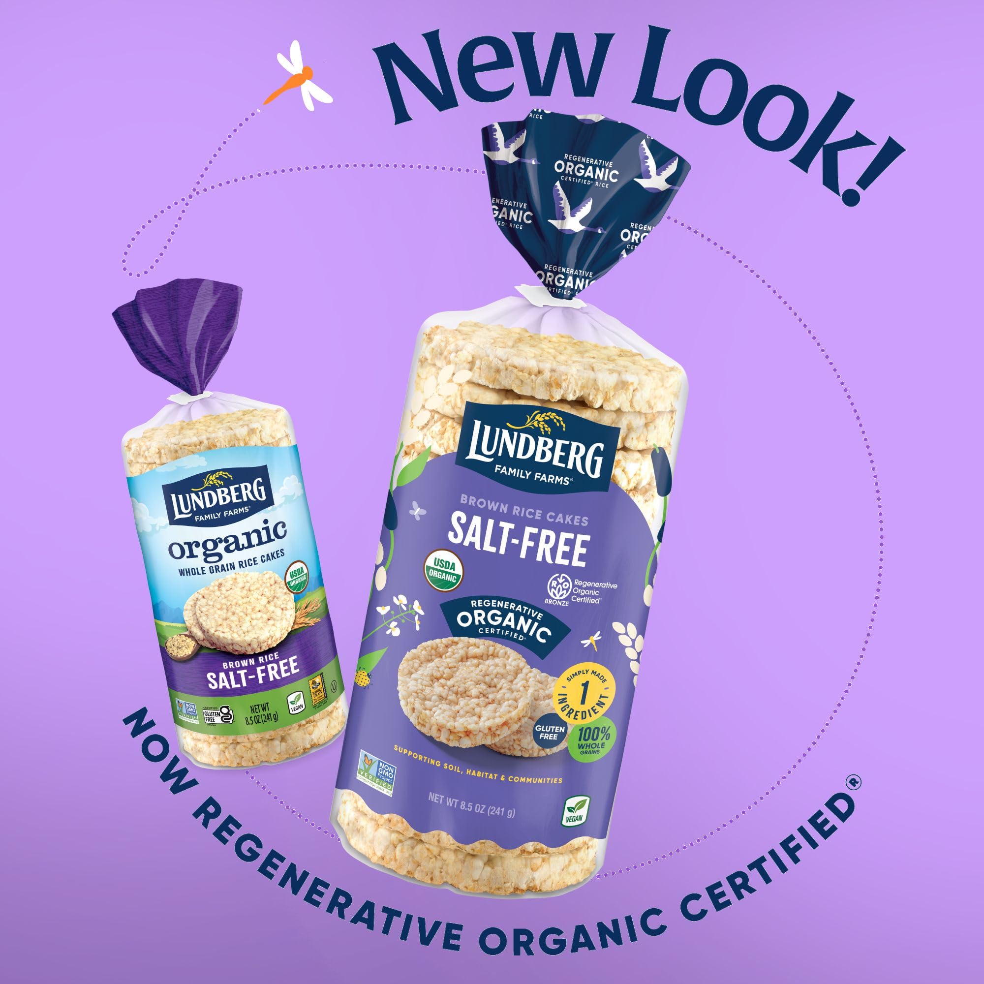 Lundberg package with ingredients list highlights simple wholesome snacking