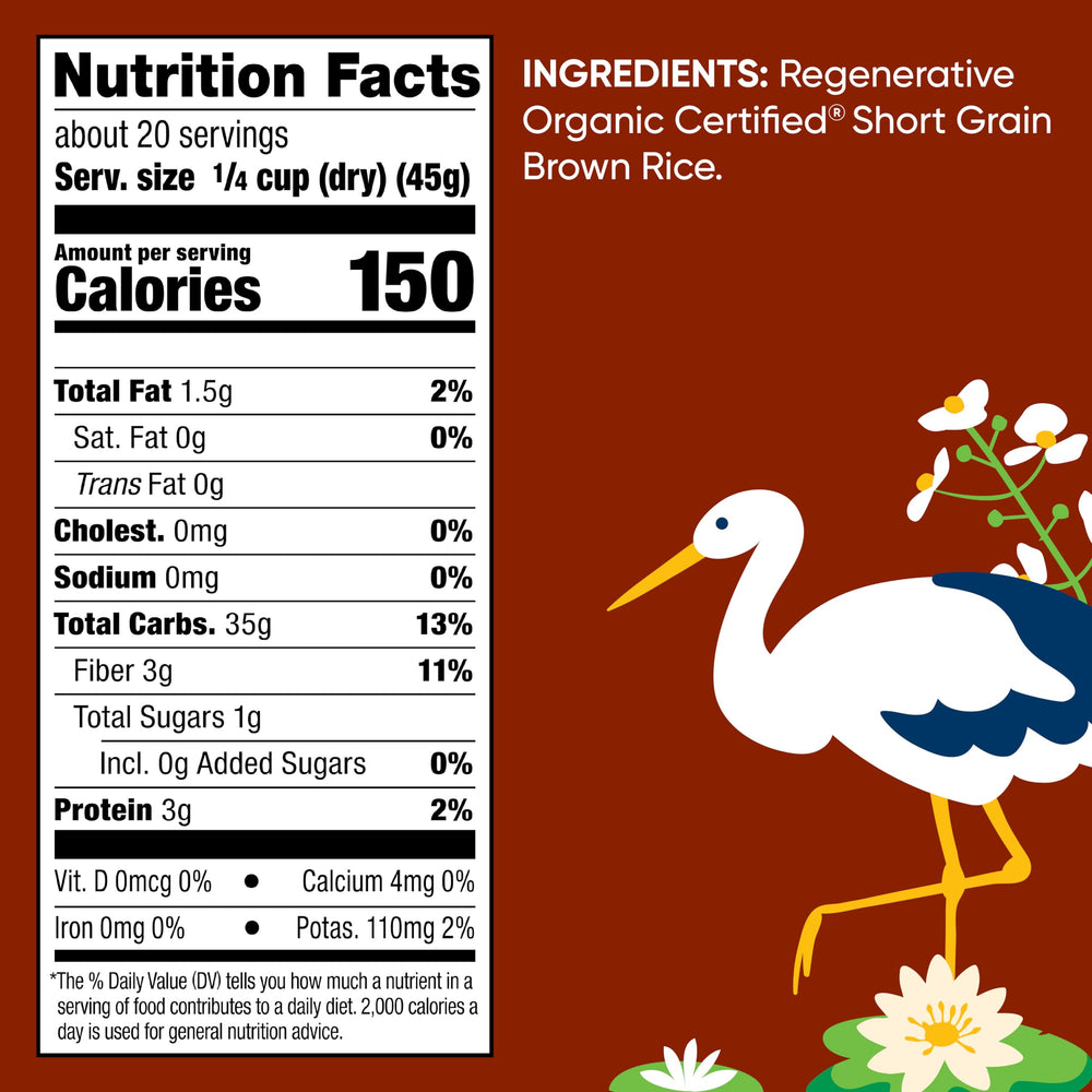 Lundberg Organic rice cooked to a soft, clingy texture ideal for bowls.
