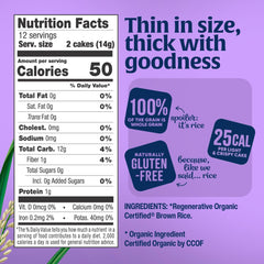 Lundberg Organic Salt-Free Thin Stackers close-up, crisp brown rice texture for toppings without added salt.