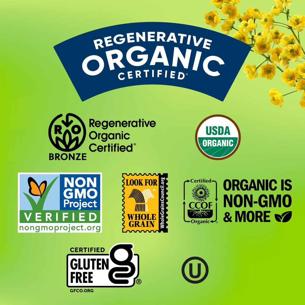 Lundberg regenerative organic brown rice long grain pantry display suggests reliable pantry staple.