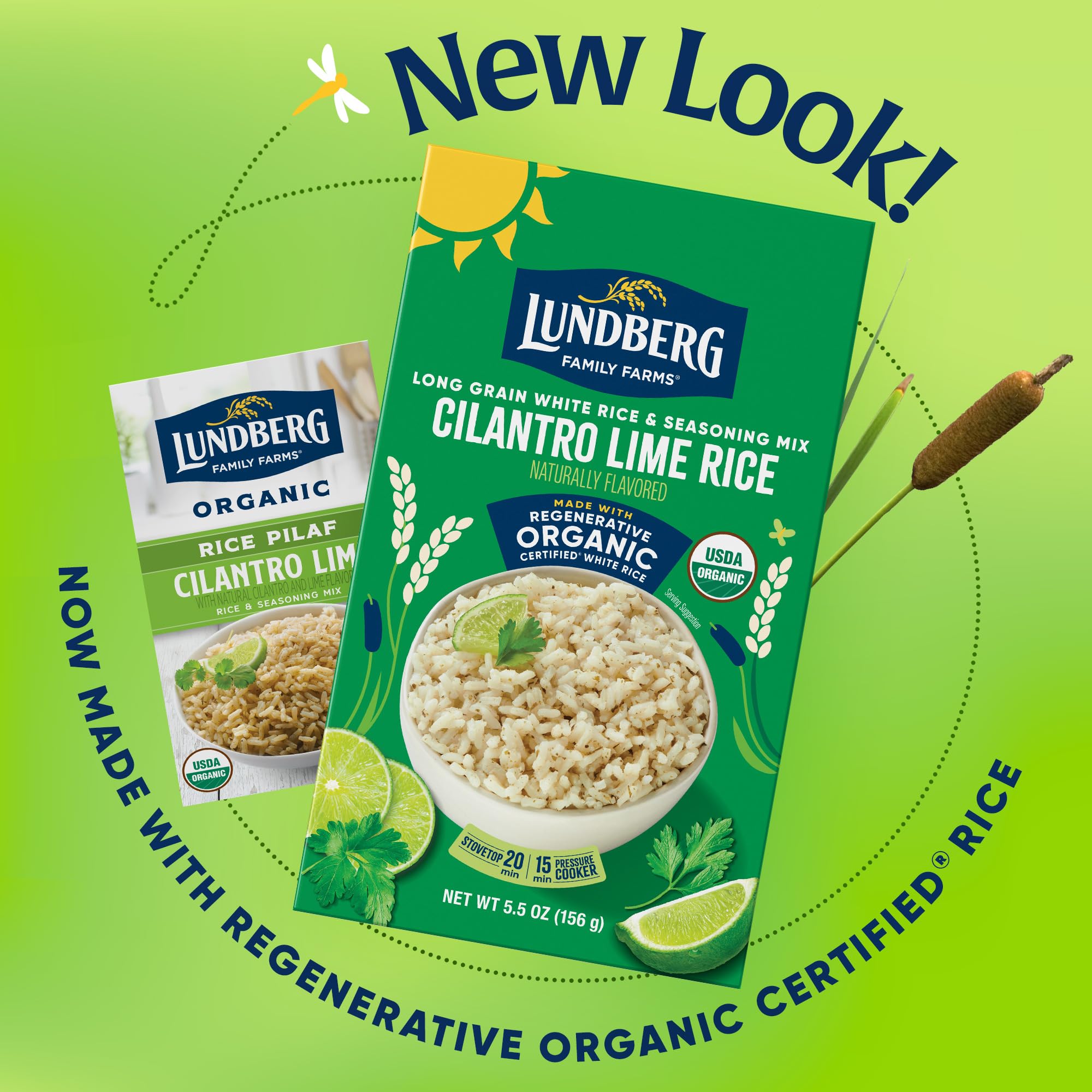 Lundberg Rice Pilaf White Cilantro Lime steam with lime zest aroma suggesting bright flavor.