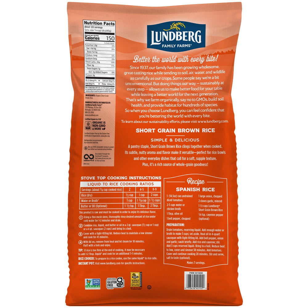 Lundberg rice grains close-up showcase plump texture and nutty aroma.