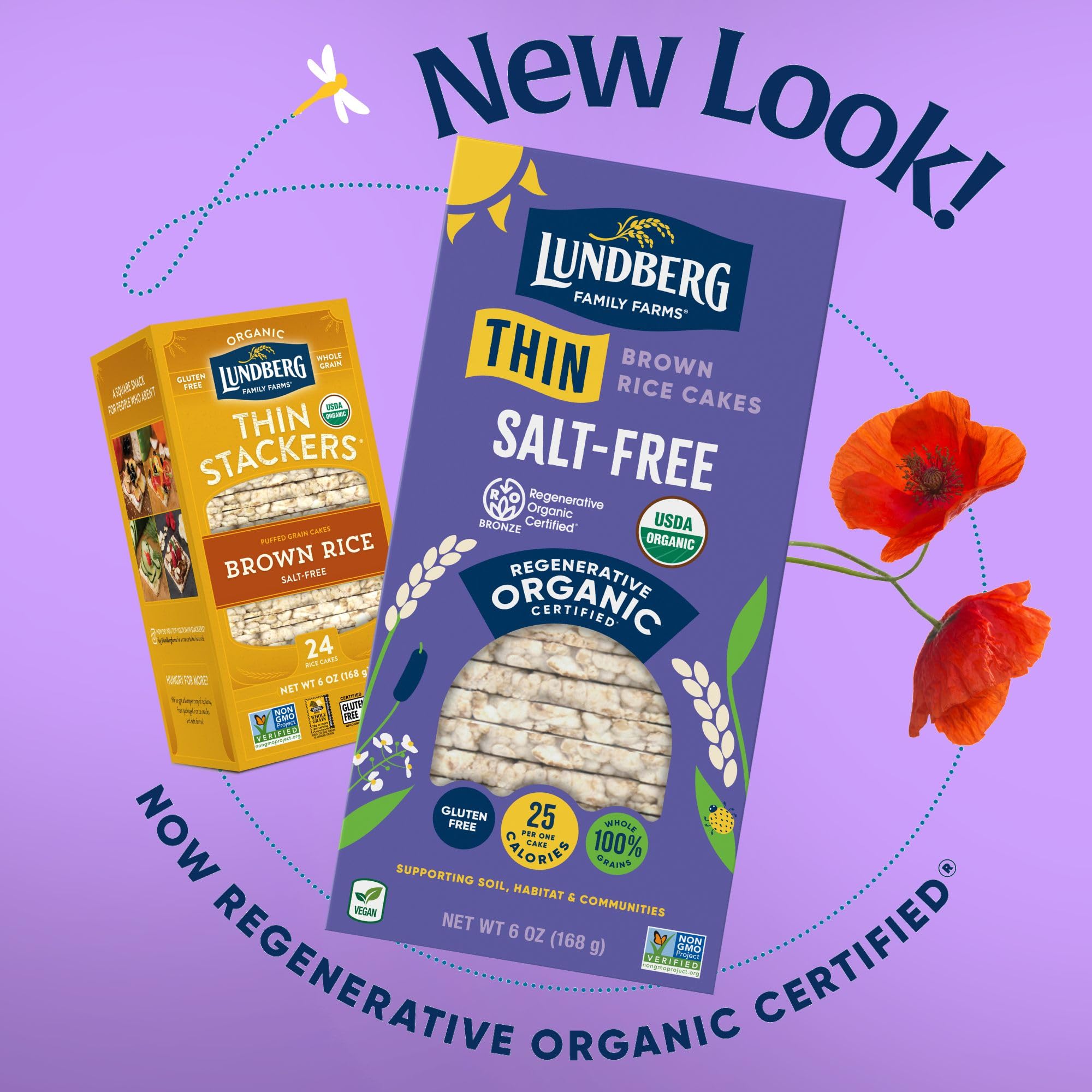 Lundberg vegan and kosher icons shown on packaging.