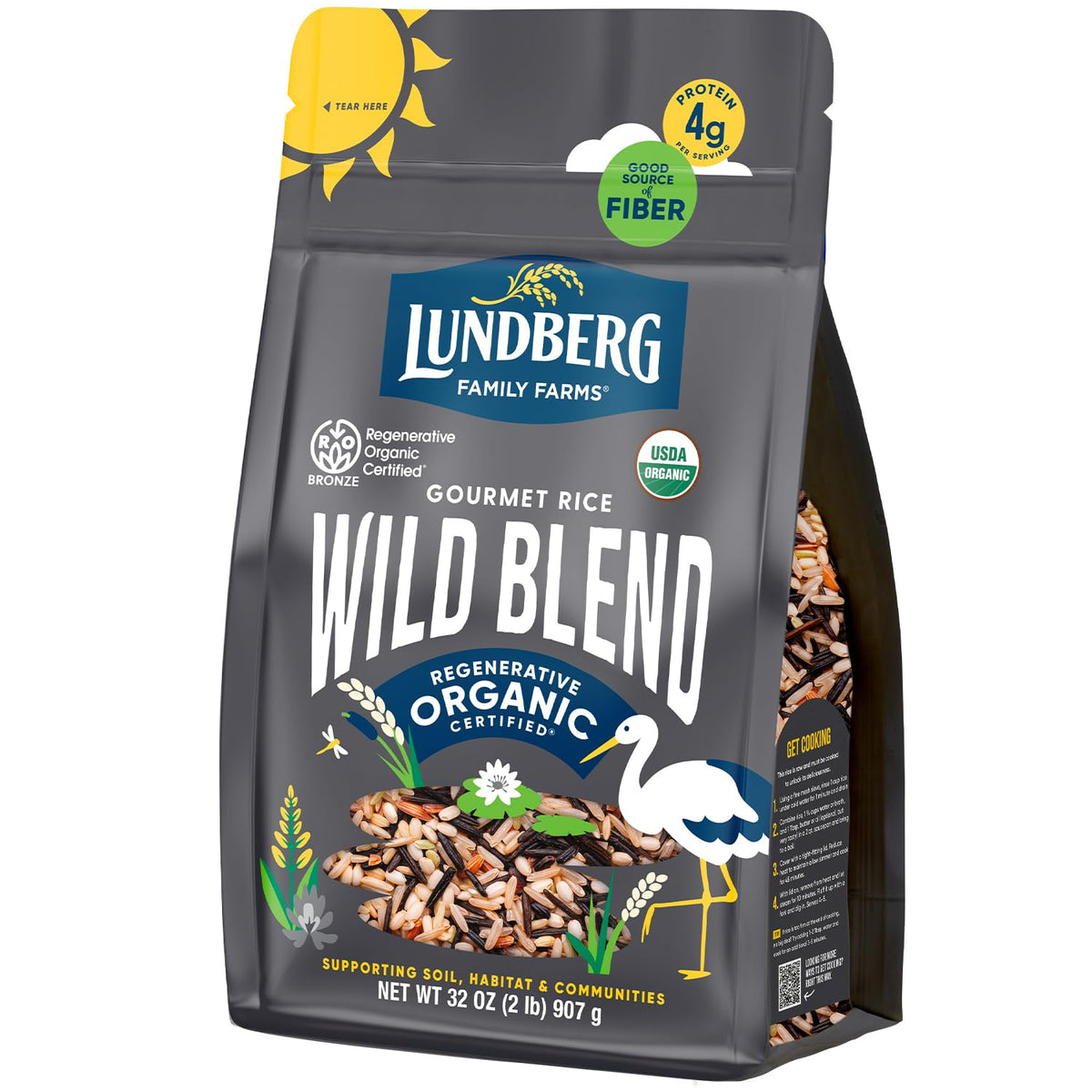 Lundberg Wild Blend Rice in a colorful bowl, ideal for year-round meals