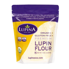 Lupina organic lupin flour bag 16oz ready for gluten-free baking.