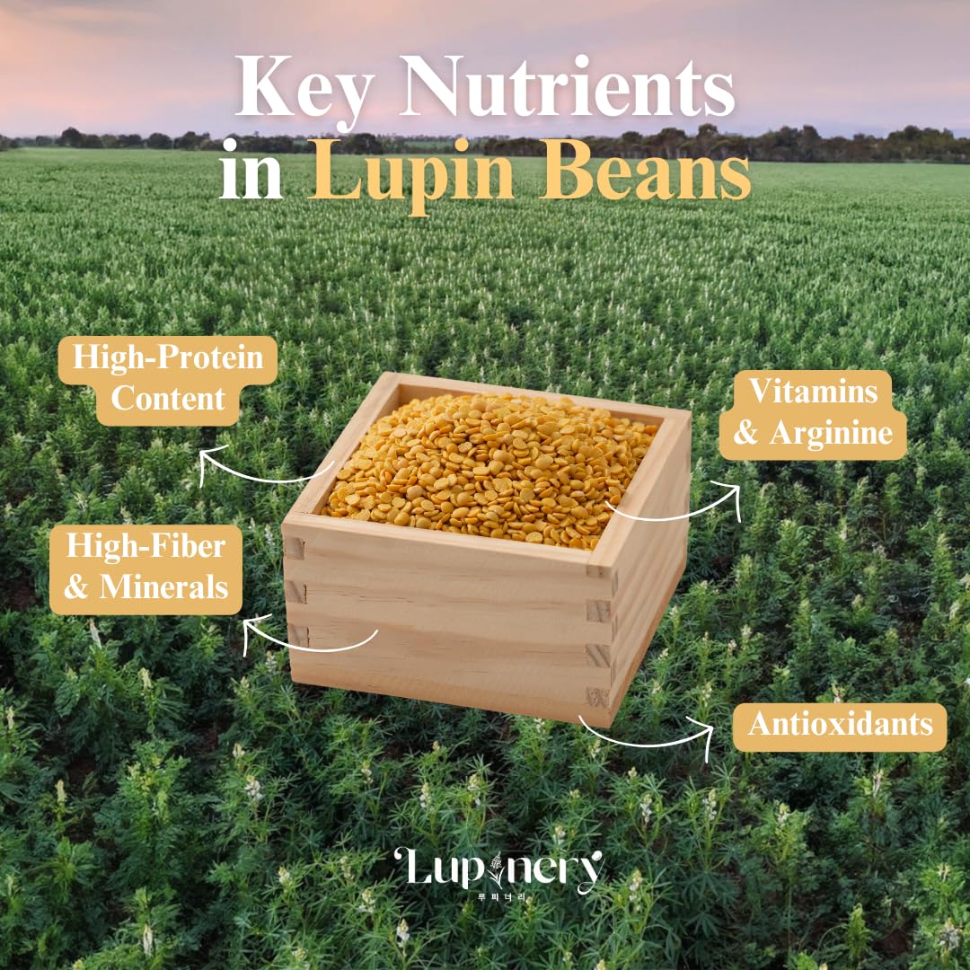 Lupinery lupin beans in a glass bowl, ready for stews or side dishes.