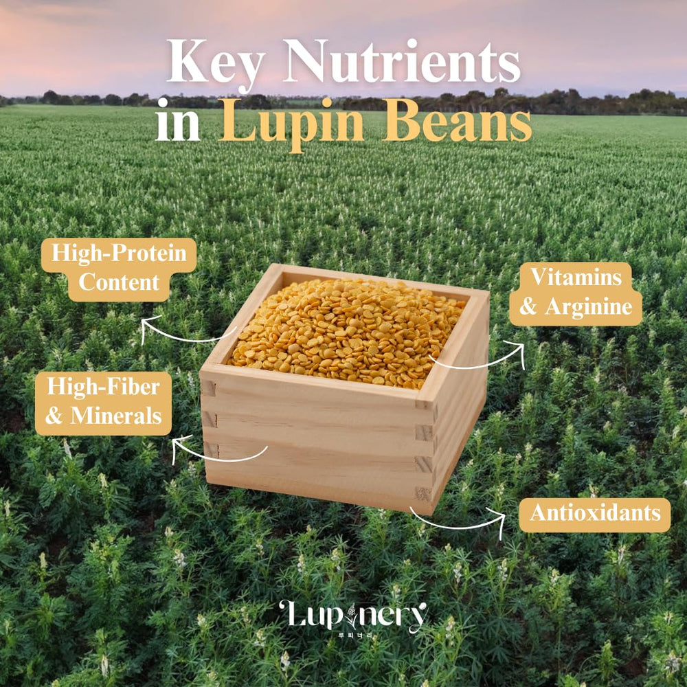 Lupinery lupin beans in a glass bowl, ready for stews or side dishes.