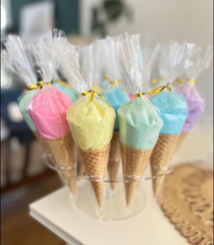 Lupy Lups! Pinata filler cotton candy bags bring color.